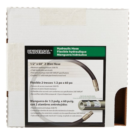 Universal Apache 0.5 in. D X 60 in. L 3500 psi Rubber 2-Wire Hydraulic Hose 98398321